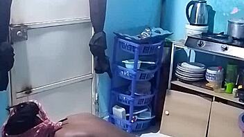 what happens in the kitchen with ebony natural tits and wet pussy doggystyle pt1?