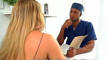 Horny Blonde Seeks Big Black Thrill At Doctor's Office!