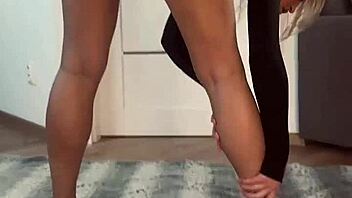 I Feel So Thrilled Watching This Hot Flexible College Blonde In Yoga Positions!