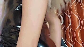 oh yes, latex transsexual stroking my hard cock now