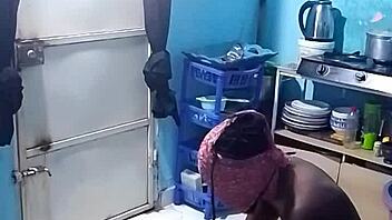 what happens in the kitchen with ebony natural tits and wet pussy doggystyle pt1?