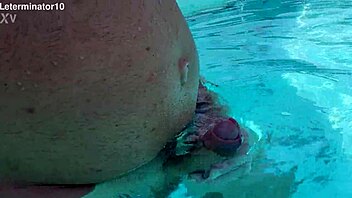 Intense Solo Handjob Action In The Pool Continues!