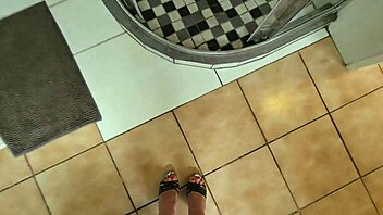 My boyfriend always loses control and ends up cumming all over my sexy feet during our footjob sessions.