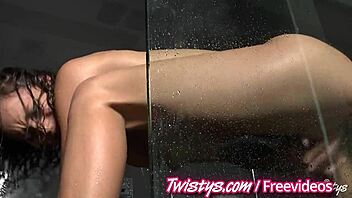 small tits teen toys her pussy in hot shower solo compilation