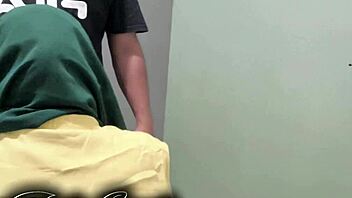 muslim hijab girl rides her arab boyfriend in dorm with wet pussy licking and doggystyle