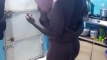 what happens in the kitchen with ebony natural tits and wet pussy doggystyle pt1?