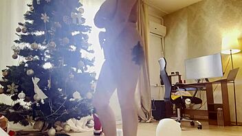 I love how this naked tattooed girl gropes her sexy body with those big tits.