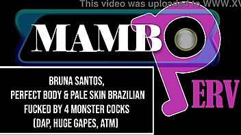 bruna santos shows off her perfect body taking dap anal atm with huge gapes from bbc monster cocks