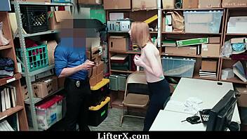 Katy Kiss detained on suspicion of aiding friends to steal in the shop garage.