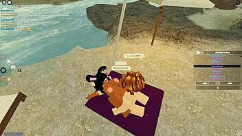 Blonde and ebony babes take big cock in intense threesome anal pounding