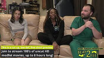 Feet rubbing beach rock