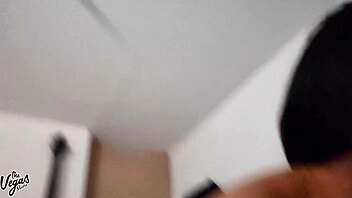 Curvy latina housewife hops on cock like a slutty bunny in passionate homemade creampie.