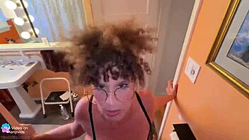 Woman spots private moment during group gathering and reacts unexpectedly in bathroom scene.