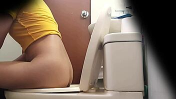 Spying on Beautiful Argentinian Babe Pissing in Miniskirt with Hidden Cam