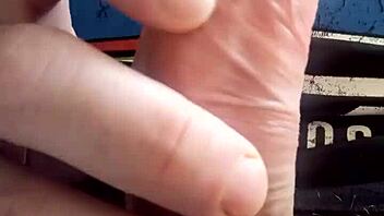 The man gently strokes his cock until reaching cum release