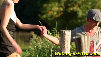 Watch out! This fingered slut urinates wildly after hardcore outdoor action with intense fingering and golden shower fetish.