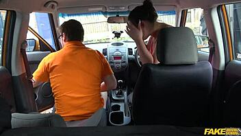 oh god, your huge cock feels amazing, says the curvy british bbw student riding pov in fake driving school public car sex with big tits bouncing and swallowing cumshot