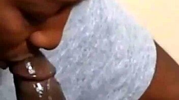 ebony couple dives into deepthroat blowjob with wet face fucking in homemade video