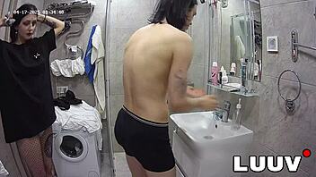 i caught tattooed alice joining her boyfriend in the shower on webcam