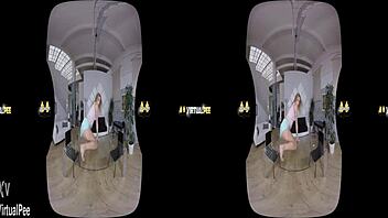 Blonde Chrissy Fox dives deep into wet piss play