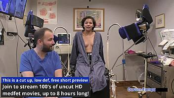 Dr. Tampa takes neighbor Rebel Wyatt through her first gyno exam experience
