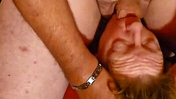 Redhead gets throat fucked deep after drinking too much with ball licking and face fucking