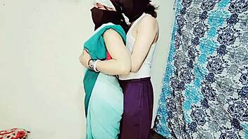 Muslim married woman experiences intense encounter with her partner, leading to loud passionate moments.