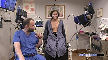 Dr. Tampa takes neighbor Rebel Wyatt through her first gyno exam experience