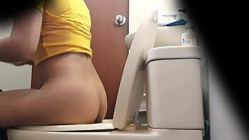 Spying on Beautiful Argentinian Babe Pissing in Miniskirt with Hidden Cam