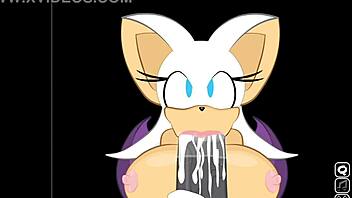 hey, rouge just interrupts shadow to suck on that massive cock in this extra secret game scene