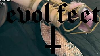 Who's up for some blonde milf bondage and foot worship with choking and deepthroat fun