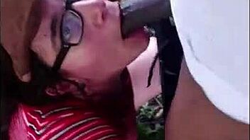 An Italian guy rode a big black cock bareback outside. He turned into a nasty whore sucking and getting pounded.