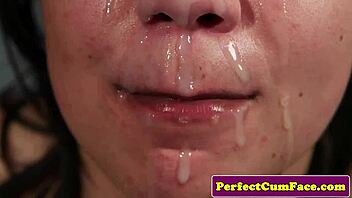 british lingerie gal sucks in front of voyeur