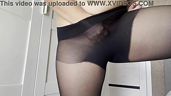 Oh God, I Love Seeing Step Sister Without Panties In Transparent Pantyhose, Her Big Tits And Wet Pussy Make Me So Horny