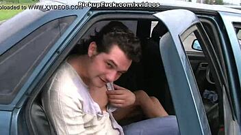 Who would guess a routine pickup turns into wild public car sex with a horny young girl outdoors
