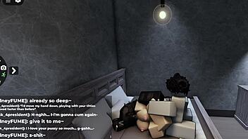 The Roblox slut got totally soaked in cum during her wild adventure.