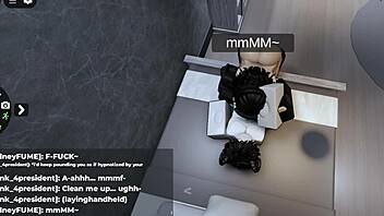 The Roblox slut got totally soaked in cum during her wild adventure.