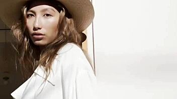 Petite Latina Strips Outdoors