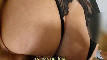 oh man, real teacher moaning with 18yo black student... subtitles show her curvy body riding that big black cock in mmf cuckold session, husband watching