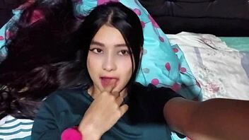 What If This Pregnant Colombian Babe in Lingerie Teases with Huge Tits and Dildo Play?