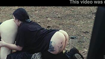 This submissive cutie devours ass and piss at roadside picnic before brutal face fucking domination!