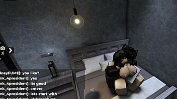 The Roblox slut got totally soaked in cum during her wild adventure.