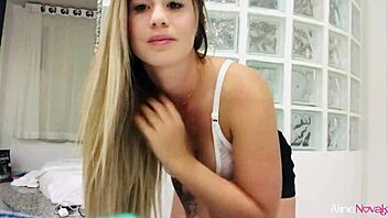 Blonde Pussy Riding Fan Hard