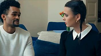 Slutty brunette cheats on boyfriend with massive black cock