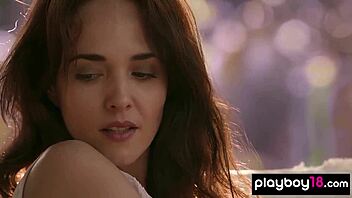 Sweet brunette German teen Bianka Helen undresses slowly, revealing her petite nude body in outdoor posing.