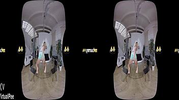 Blonde Chrissy Fox dives deep into wet piss play