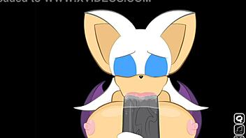 hey, rouge just interrupts shadow to suck on that massive cock in this extra secret game scene