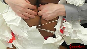 hung upside down in the garage like meat forced to lick ebony ass and swallow cum