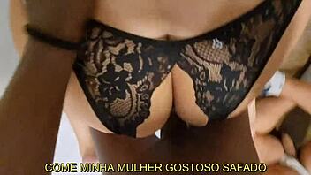 oh man, real teacher moaning with 18yo black student... subtitles show her curvy body riding that big black cock in mmf cuckold session, husband watching