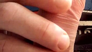 The man gently strokes his cock until reaching cum release